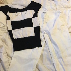 Bebe black and white outfit